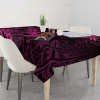 Pink Black Aloha Hawaii Tablecloth Polynesian Shark Tattoo With Plumeria LT14 - Polynesian Pride