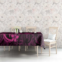 Pink Black Aloha Hawaii Tablecloth Polynesian Shark Tattoo With Plumeria LT14 - Polynesian Pride