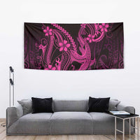 Pink Black Aloha Hawaii Tapestry Polynesian Shark Tattoo With Plumeria LT14 - Polynesian Pride
