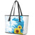 New Zealand Autism Awareness Month Leather Tote Bag Takiwatanga Maori Lizard With Sunflower