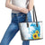 New Zealand Autism Awareness Month Leather Tote Bag Takiwatanga Maori Lizard With Sunflower