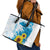 New Zealand Autism Awareness Month Leather Tote Bag Takiwatanga Maori Lizard With Sunflower