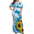 New Zealand Autism Awareness Month Off Shoulder Maxi Dress Takiwatanga Maori Lizard With Sunflower