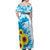 New Zealand Autism Awareness Month Off Shoulder Maxi Dress Takiwatanga Maori Lizard With Sunflower