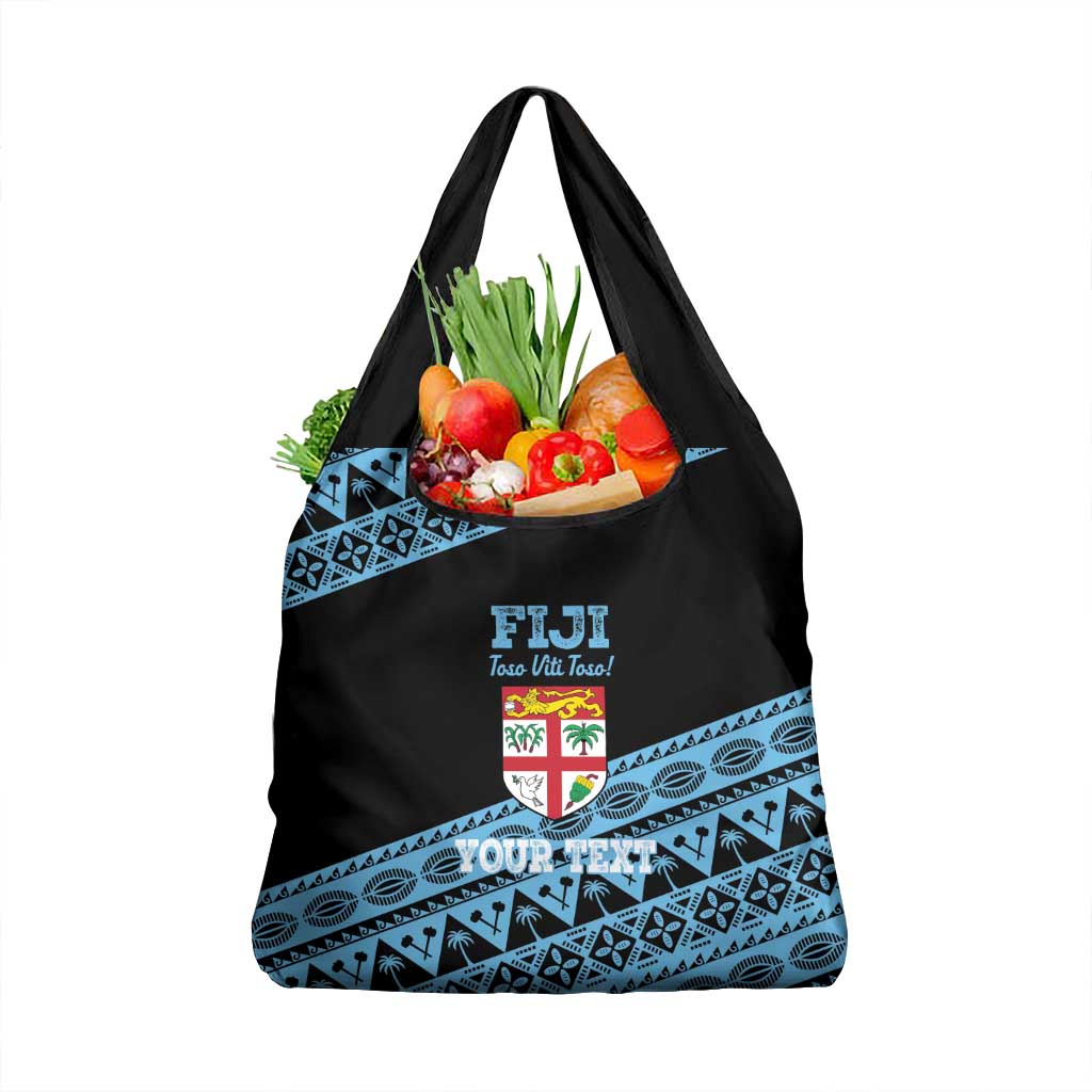 Fiji Rugby 2025 Custom Grocery Bag Fijian Tapa Toso Viti Toso - Black LT14 1-pack One Size Black - Polynesian Pride