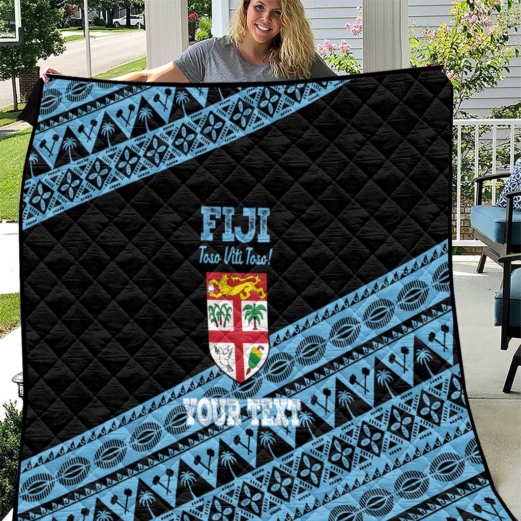 Fiji Rugby 2025 Custom Quilt Fijian Tapa Toso Viti Toso - Black LT14 Black - Polynesian Pride