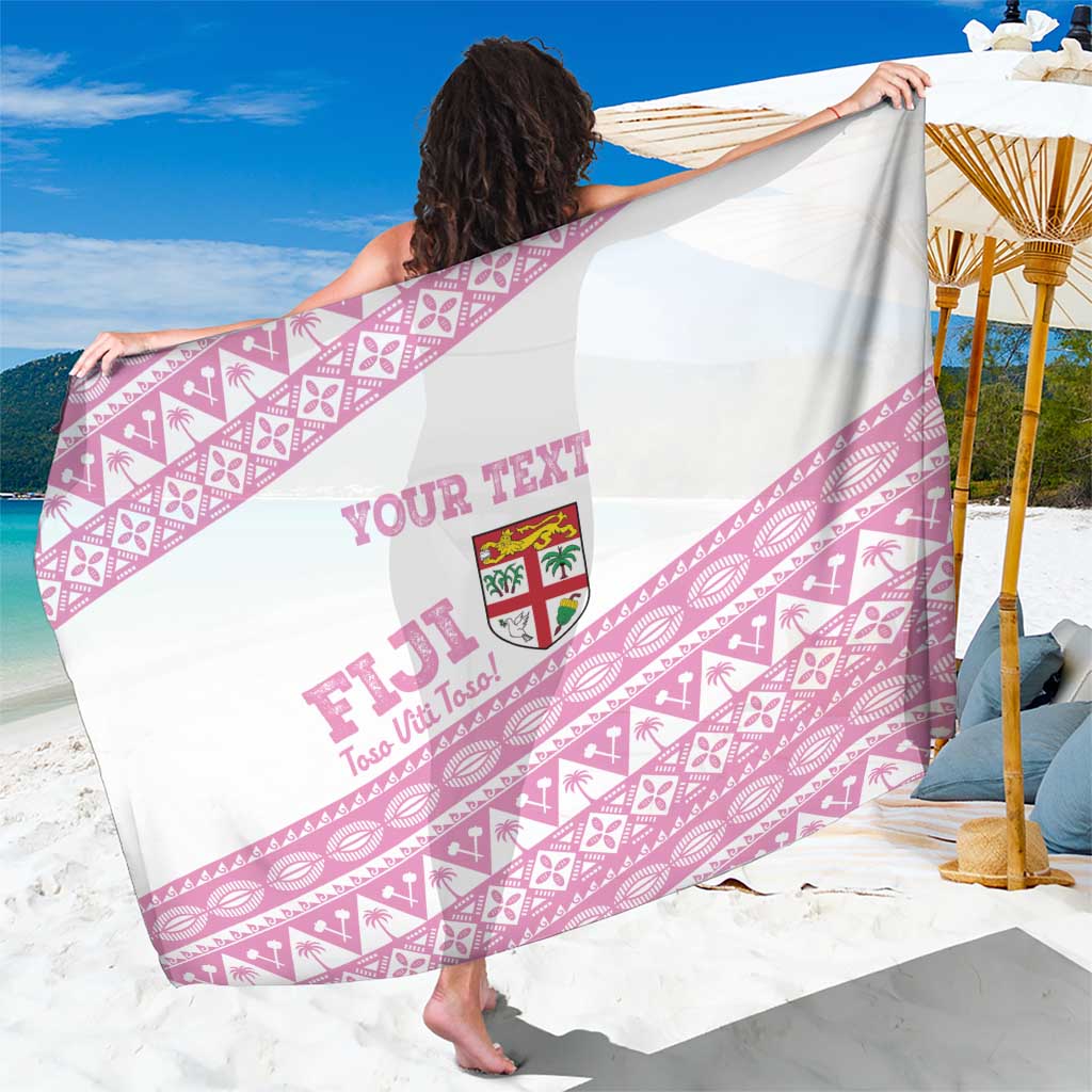 Fiji Rugby 2025 Custom Sarong Fijian Tapa Toso Viti Toso - Pink LT14 One Size 44 x 66 inches Pink - Polynesian Pride
