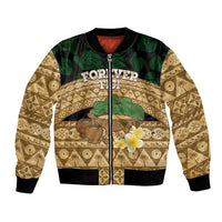 Bula Fiji Kava Bowl Bomber Jacket Fijian Tapa Cloth Vintage Vibe LT14 Unisex Brown - Polynesian Pride
