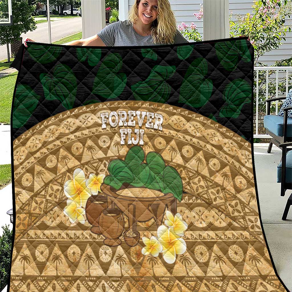 Bula Fiji Kava Bowl Quilt Fijian Tapa Cloth Vintage Vibe LT14 Brown - Polynesian Pride