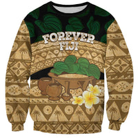 Bula Fiji Kava Bowl Sweatshirt Fijian Tapa Cloth Vintage Vibe LT14 Unisex Brown - Polynesian Pride