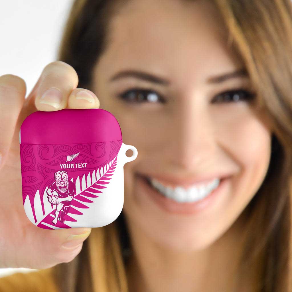 New Zealand Silver Fern Rugby Custom AirPods Case Go All Black Maori Pink Version LT14 Pink - Polynesian Pride
