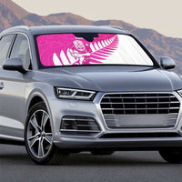 New Zealand Silver Fern Rugby Custom Auto Sun Shade Go All Black Maori Pink Version LT14 - Polynesian Pride