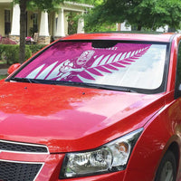 New Zealand Silver Fern Rugby Custom Auto Sun Shade Go All Black Maori Pink Version LT14 - Polynesian Pride