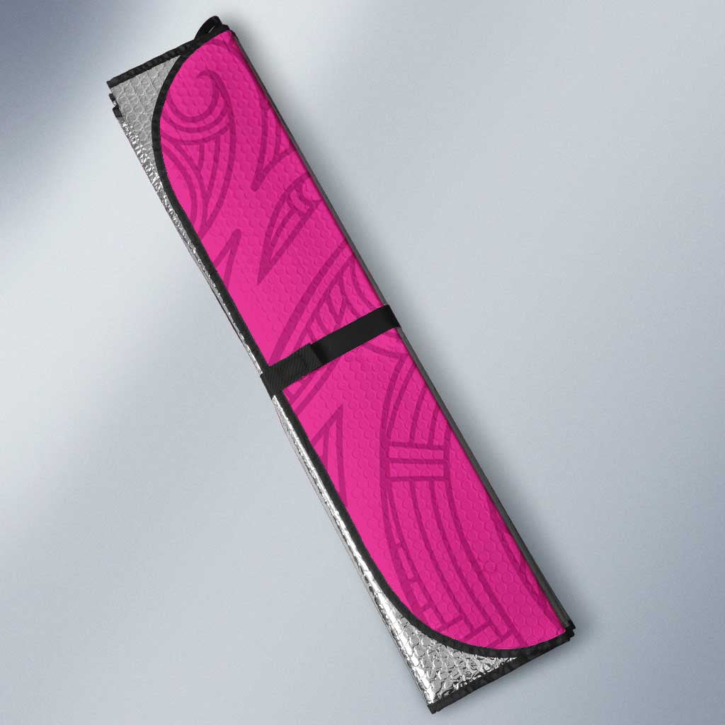 New Zealand Silver Fern Rugby Custom Auto Sun Shade Go All Black Maori Pink Version LT14 - Polynesian Pride