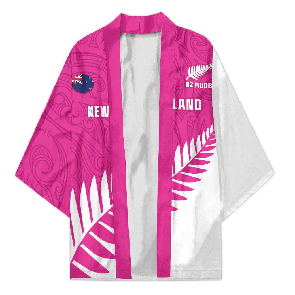 New Zealand Silver Fern Rugby Custom Kimono Go All Black Maori Pink Version LT14 Unisex Pink - Polynesian Pride