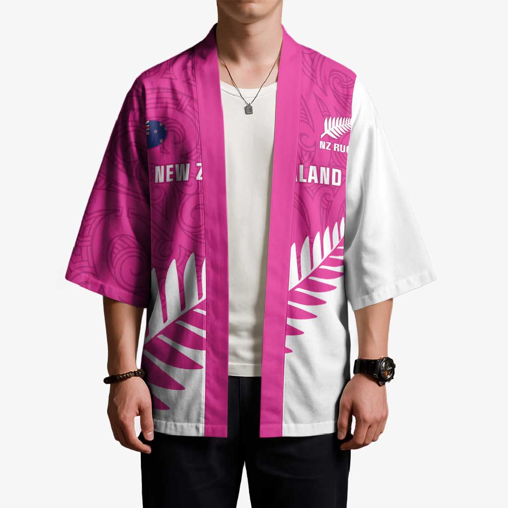 New Zealand Silver Fern Rugby Custom Kimono Go All Black Maori Pink Version LT14 - Polynesian Pride