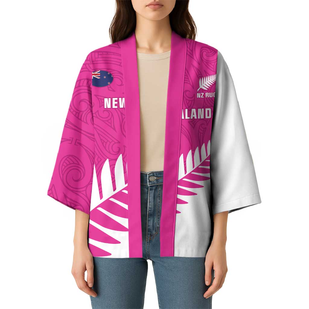 New Zealand Silver Fern Rugby Custom Kimono Go All Black Maori Pink Version LT14 - Polynesian Pride