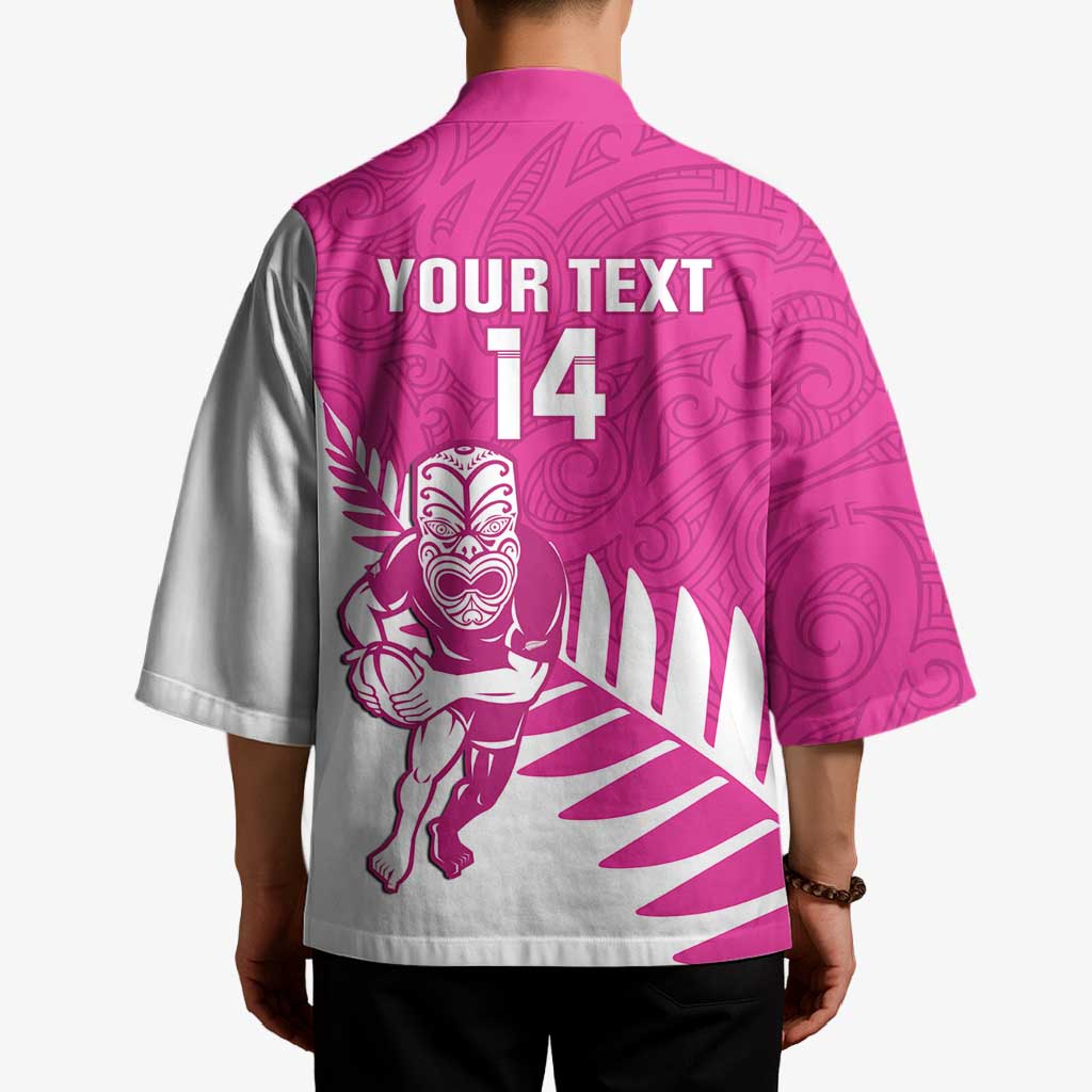 New Zealand Silver Fern Rugby Custom Kimono Go All Black Maori Pink Version LT14 - Polynesian Pride