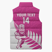 New Zealand Silver Fern Rugby Custom Sleeveless Puffer Jacket Go All Black Maori Pink Version LT14 - Polynesian Pride