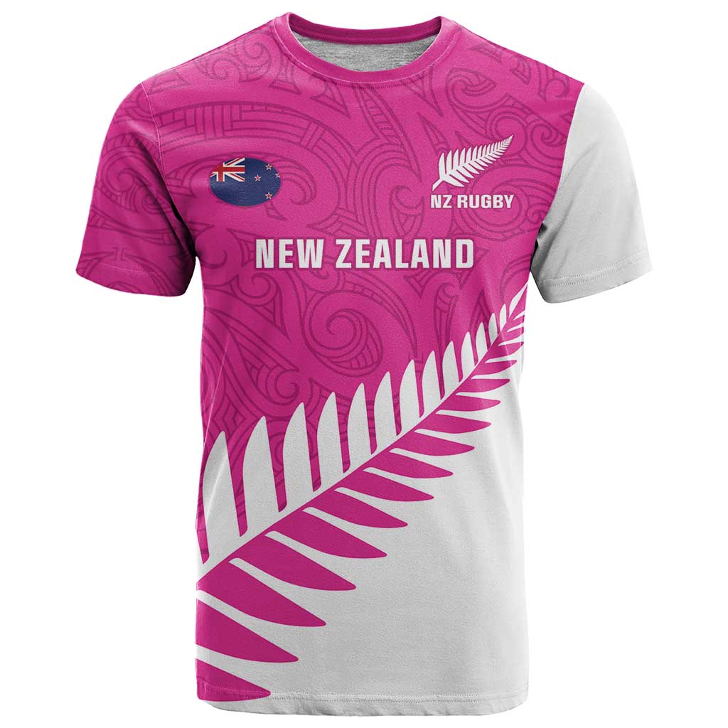 New Zealand Silver Fern Rugby Custom T Shirt Go All Black Maori Pink Version LT14 Pink - Polynesian Pride