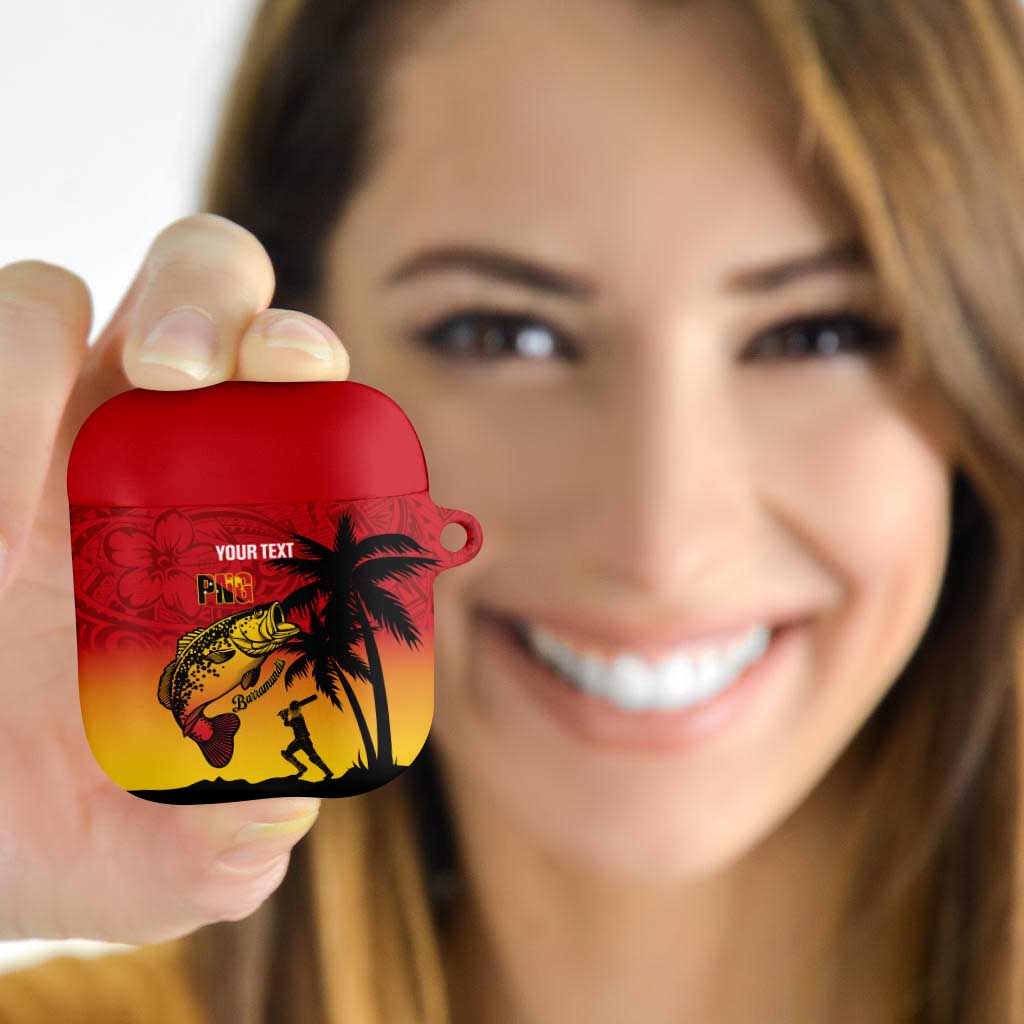 Custom Papua New Guinea Cricket AirPods Case PNG Barramundis LT14 Red - Polynesian Pride