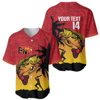 Custom Papua New Guinea Cricket Baseball Jersey PNG Barramundis LT14 - Polynesian Pride