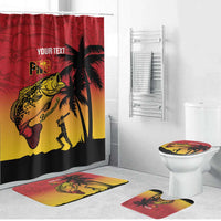Custom Papua New Guinea Cricket Bathroom Set PNG Barramundis LT14 Bathroom Set (4 pcs) Red - Polynesian Pride