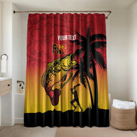Custom Papua New Guinea Cricket Bathroom Set PNG Barramundis LT14 Shower Curtain Only Red - Polynesian Pride