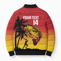 Custom Papua New Guinea Cricket Bomber Puffer Jacket PNG Barramundis LT14 - Polynesian Pride