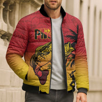Custom Papua New Guinea Cricket Bomber Puffer Jacket PNG Barramundis LT14 - Polynesian Pride