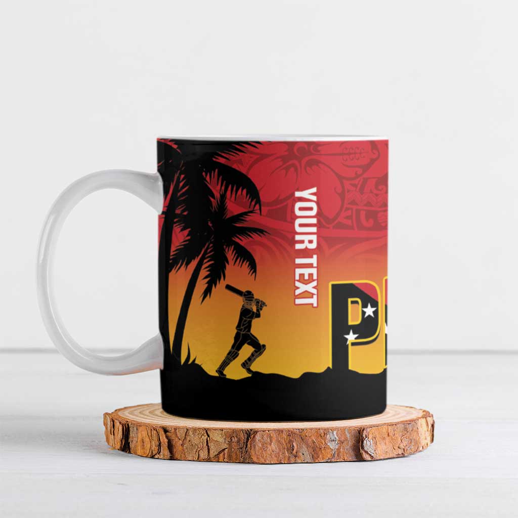Custom Papua New Guinea Cricket Ceramic Mug PNG Barramundis LT14 Red - Polynesian Pride