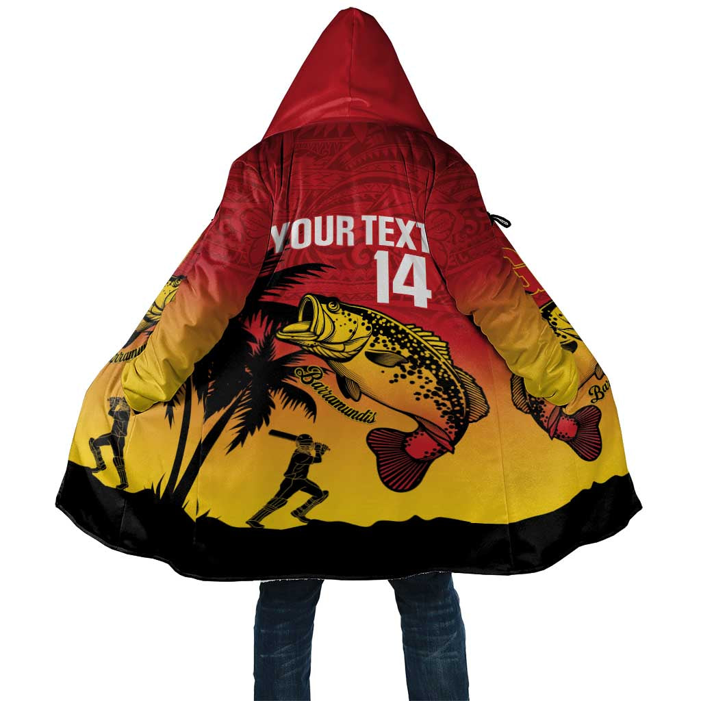 Custom Papua New Guinea Cricket Cloak PNG Barramundis LT14 Unisex Red - Polynesian Pride