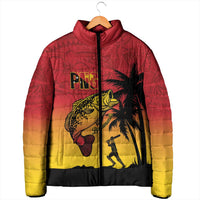 Custom Papua New Guinea Cricket Padded Jacket PNG Barramundis LT14 - Polynesian Pride