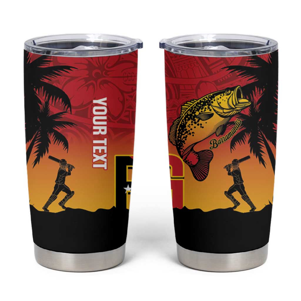 Custom Papua New Guinea Cricket Tumbler Cup PNG Barramundis LT14 Red - Polynesian Pride