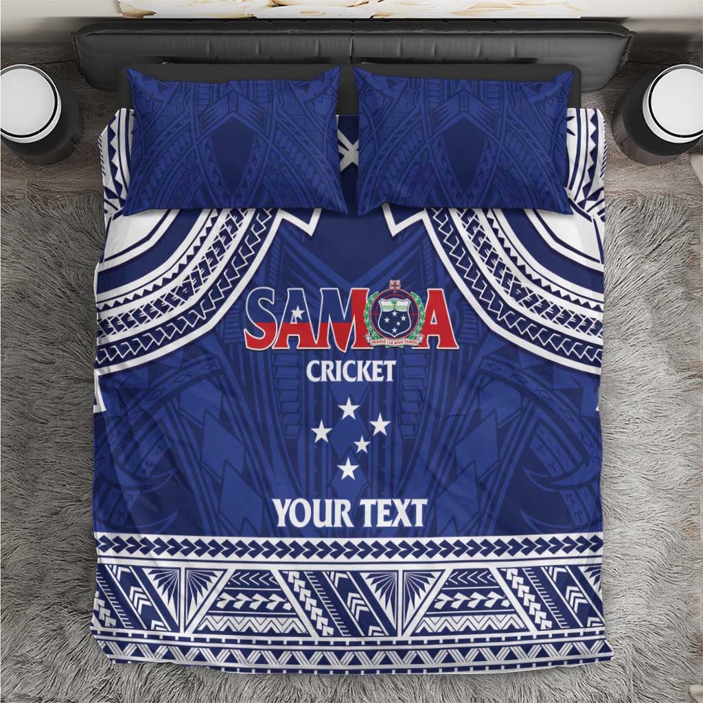 Custom Samoa Cricket Bedding Set Go Champions Samoan LT14 Blue - Polynesian Pride