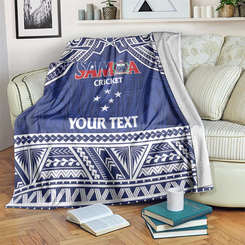 Custom Samoa Cricket Blanket Go Champions Samoan LT14 Blue - Polynesian Pride