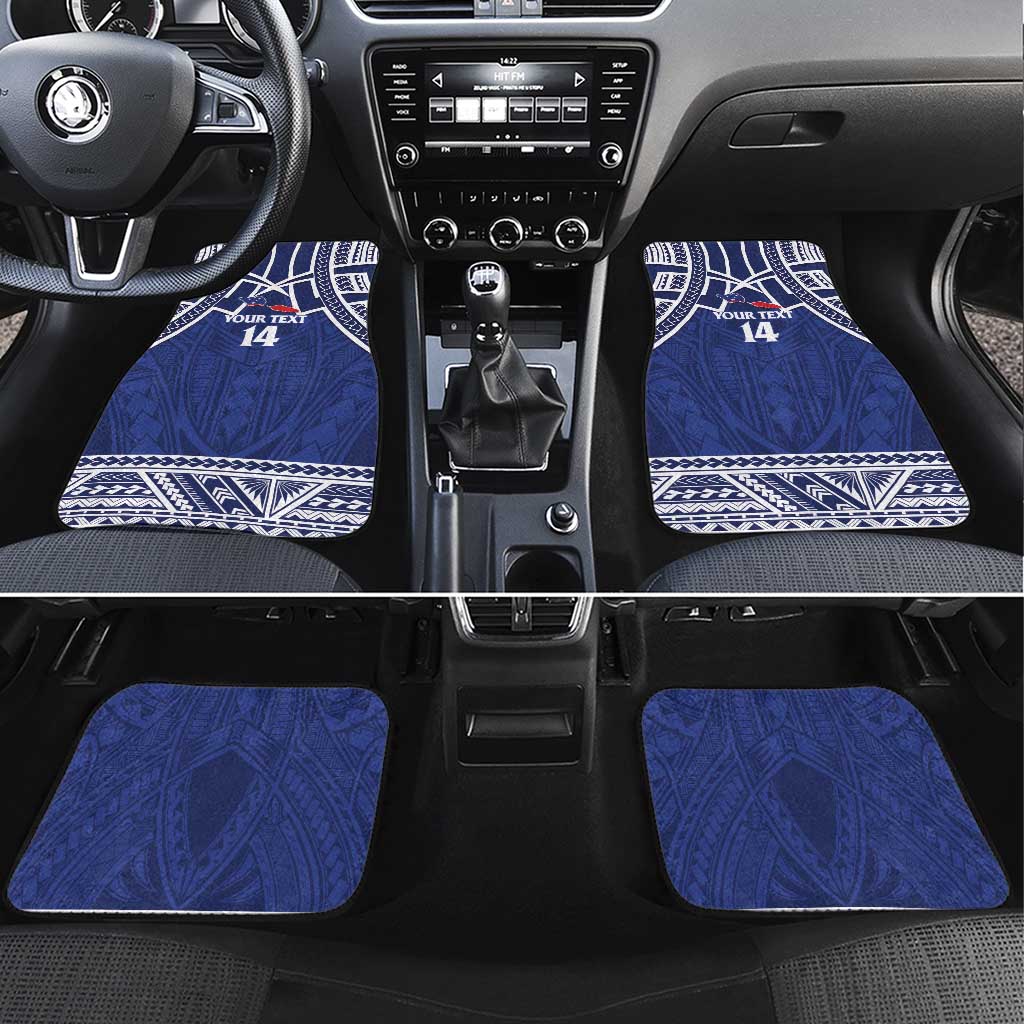 Custom Samoa Cricket Car Mats Go Champions Samoan LT14 Set 4pcs Blue - Polynesian Pride