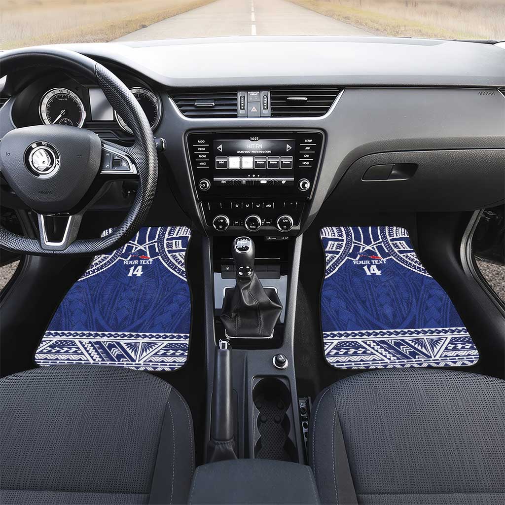 Custom Samoa Cricket Car Mats Go Champions Samoan LT14 Set 2pcs - Front Blue - Polynesian Pride