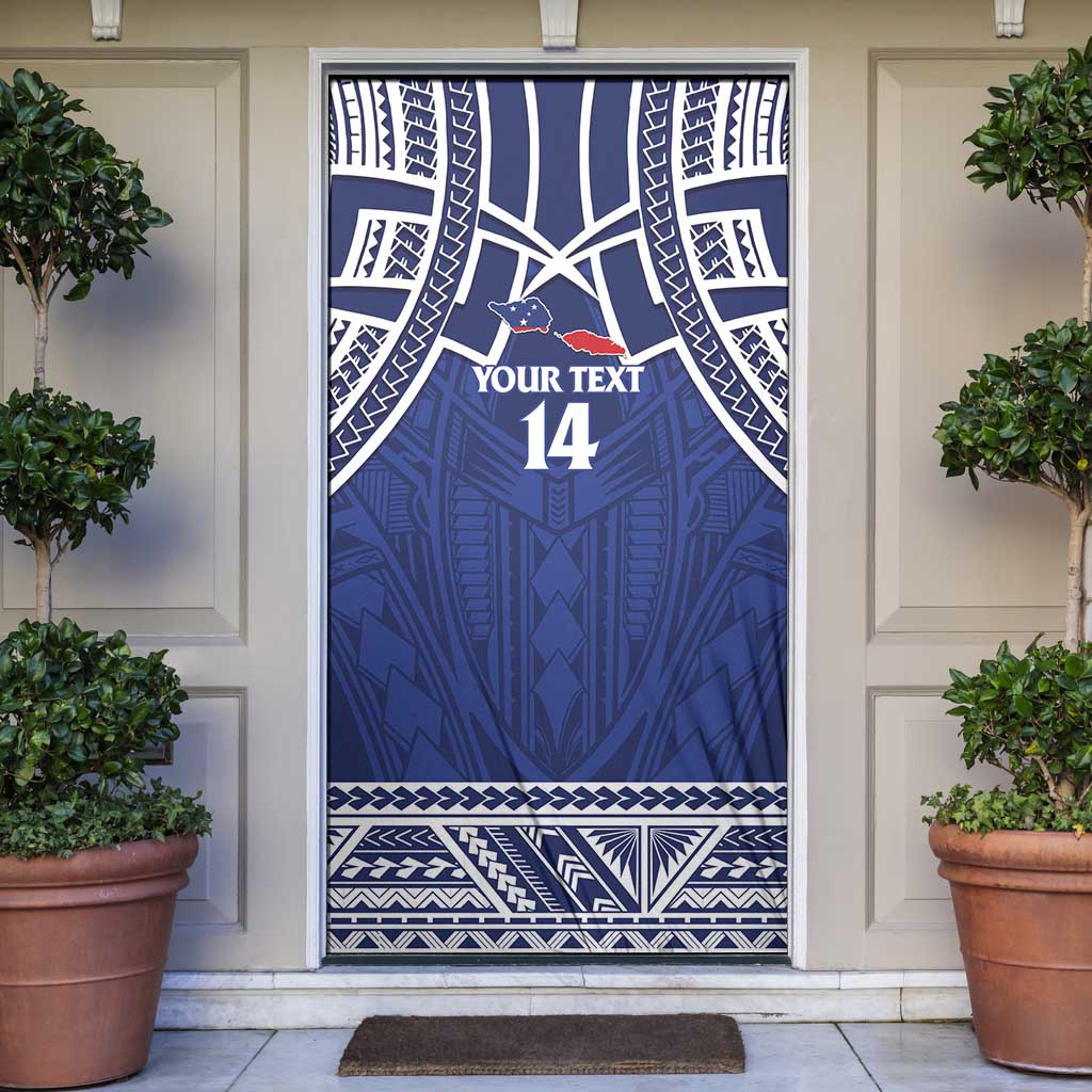 Custom Samoa Cricket Door Cover Go Champions Samoan LT14 Blue - Polynesian Pride