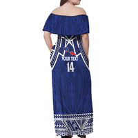 Custom Samoa Cricket Off Shoulder Maxi Dress Go Champions Samoan LT14 - Polynesian Pride