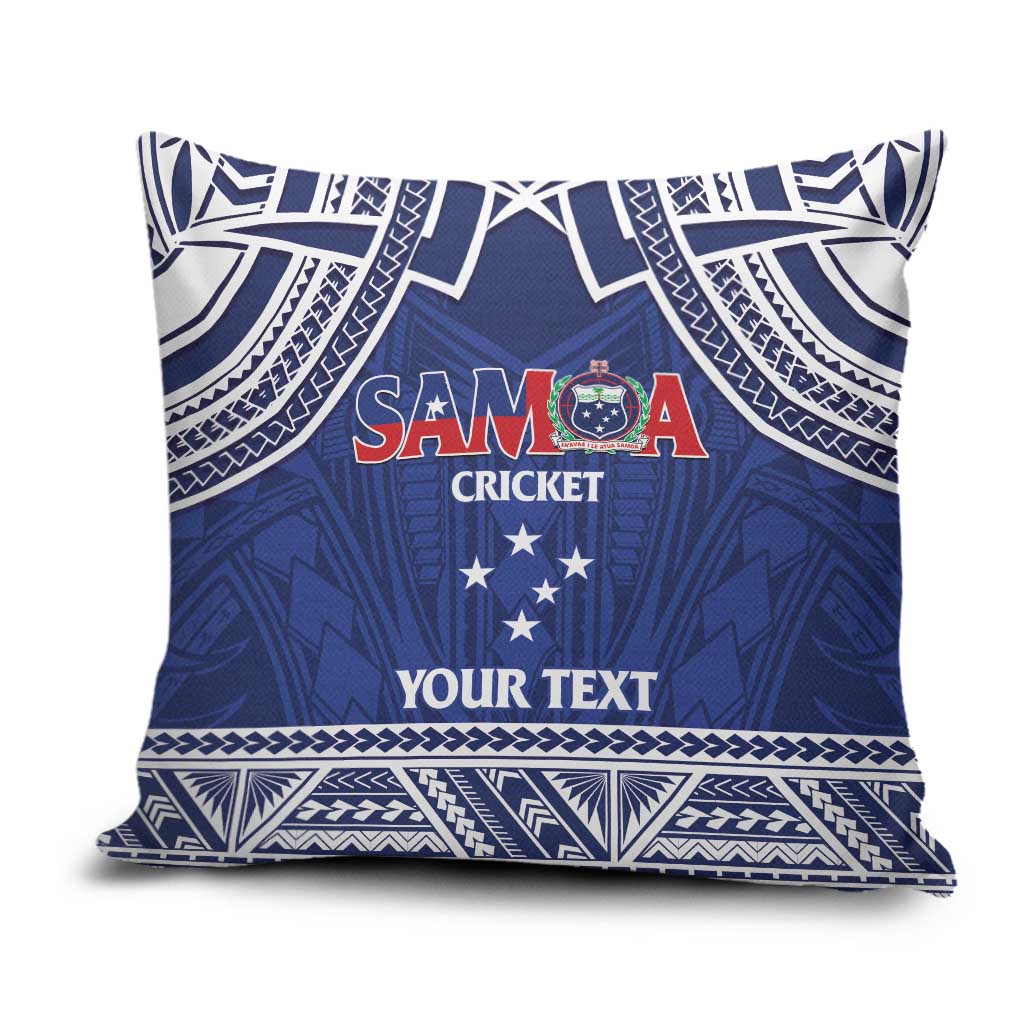 Custom Samoa Cricket Pillow Cover Go Champions Samoan LT14 Blue - Polynesian Pride