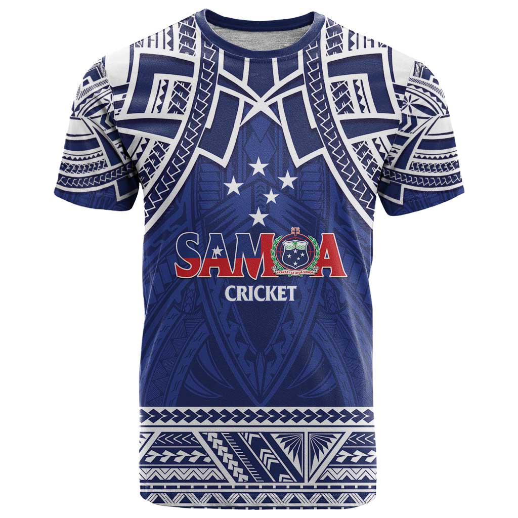Custom Samoa Cricket T Shirt Go Champions Samoan LT14 Blue - Polynesian Pride