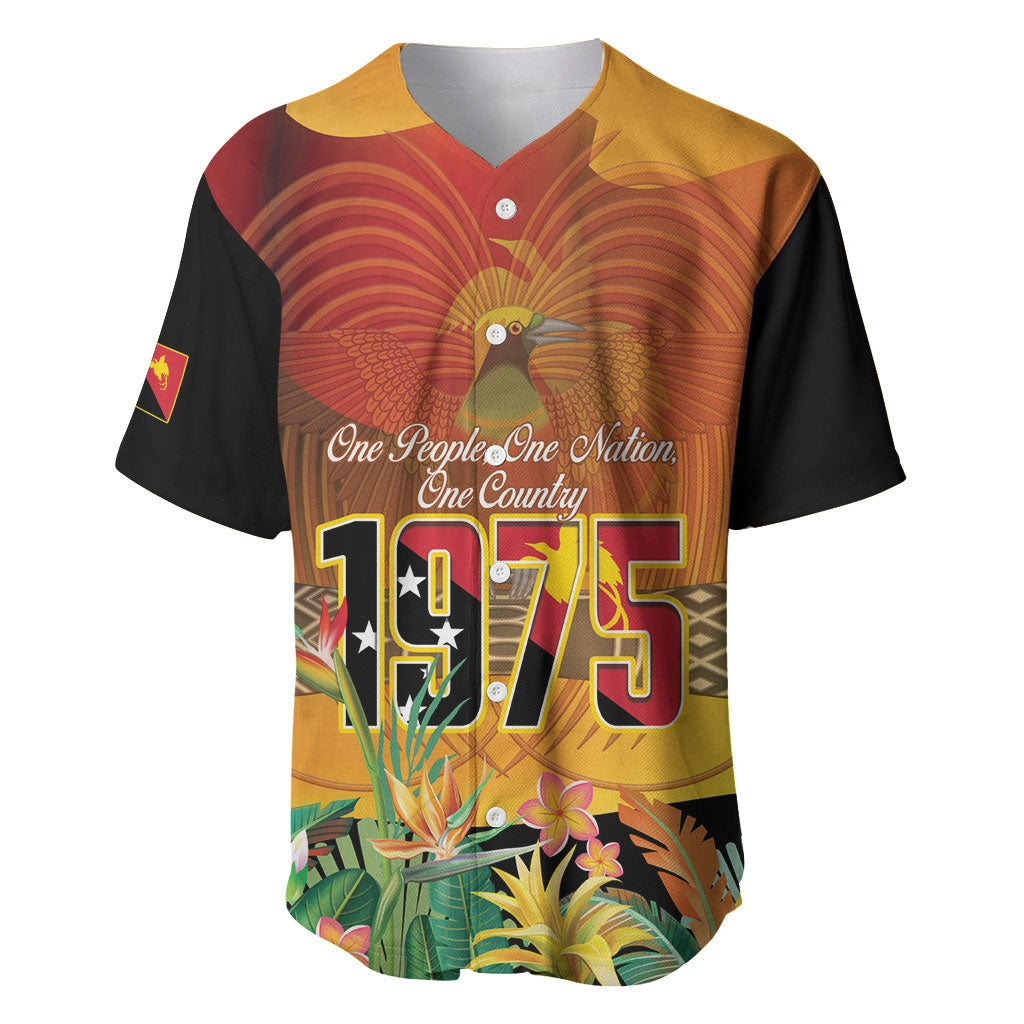 Personalised Papua New Guinea Independence Day Baseball Jersey One People One Nation One Country LT14 Multicolor - Polynesian Pride