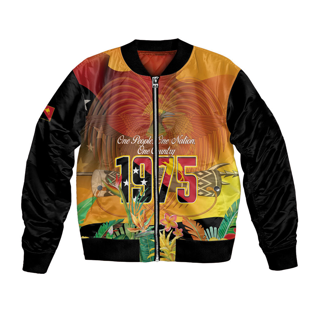 Personalised Papua New Guinea Independence Day Bomber Jacket One People One Nation One Country LT14 Unisex Multicolor - Polynesian Pride