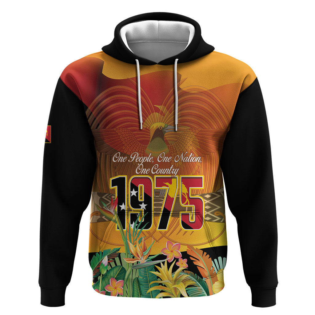 Personalised Papua New Guinea Independence Day Hoodie One People One Nation One Country LT14 Pullover Hoodie Multicolor - Polynesian Pride