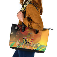 Papua New Guinea Independence Day Leather Tote Bag One People One Nation One Country LT14 Multicolor - Polynesian Pride