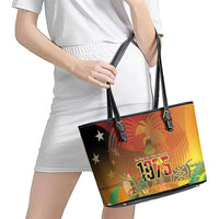 Papua New Guinea Independence Day Leather Tote Bag One People One Nation One Country LT14 - Polynesian Pride