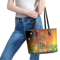 Papua New Guinea Independence Day Leather Tote Bag One People One Nation One Country LT14 - Polynesian Pride