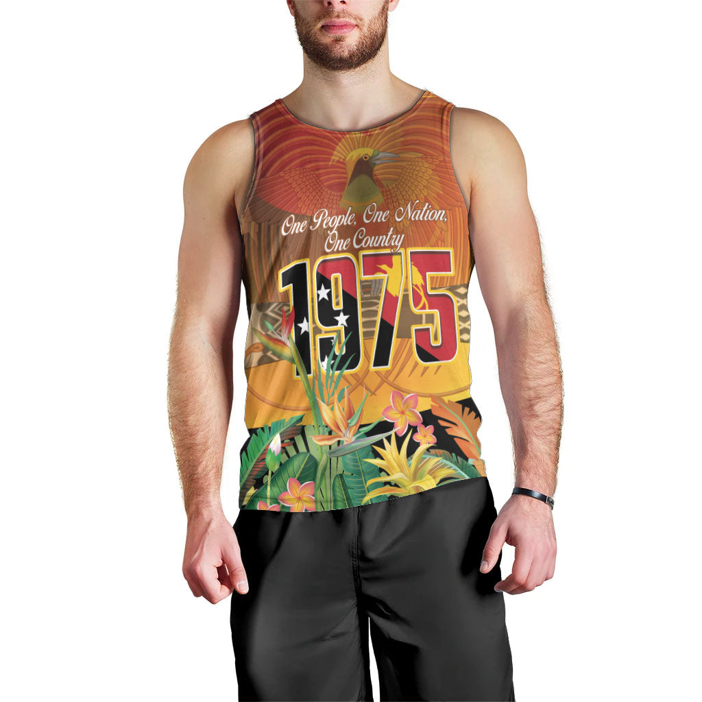 Personalised Papua New Guinea Independence Day Men Tank Top One People One Nation One Country LT14 - Polynesian Pride