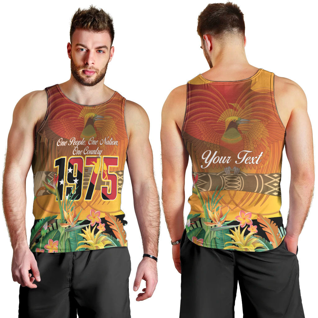 Personalised Papua New Guinea Independence Day Men Tank Top One People One Nation One Country LT14 - Polynesian Pride